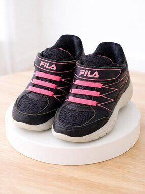 FILA Girls Navy & Hot Pink Athletic Sneakers | Toddler Size 10